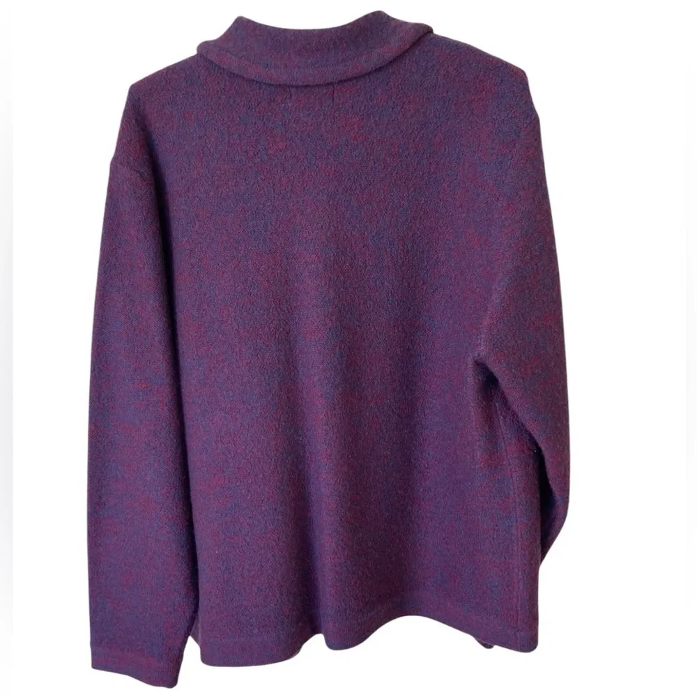 100% Wool Vintage Erik Stewart Button Down Purple Sweater Cardigan XL